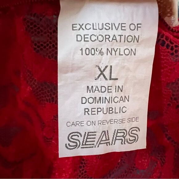 Vintage Inner Most Lace Slip Dress Size XL Red Festive Lingerie - Picture 7 of 7